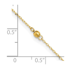 14K Mirror Beads 3-Station 9 inch Plus 1 inch Extender - Total 10 inch Anklet