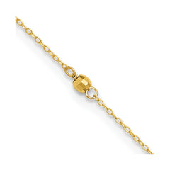 14K Mirror Beads 3-Station 9 inch Plus 1 inch Extender - Total 10 inch Anklet