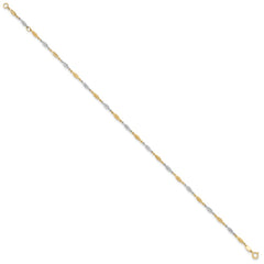 14K Two-tone Diamond-cut Infinity Link 9 inch Plus 1 inch Extender - Total 10 inch Anklet