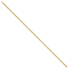 14k Polished Double-Sided Heart Solid 3mm Double Link 7 inch Charm Bracelet