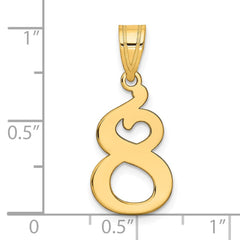 14k Polished Number 8 Pendant