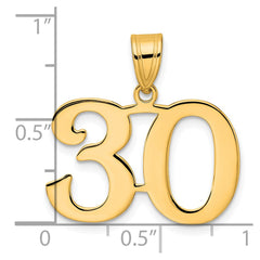 14k Polished Number 30 Pendant