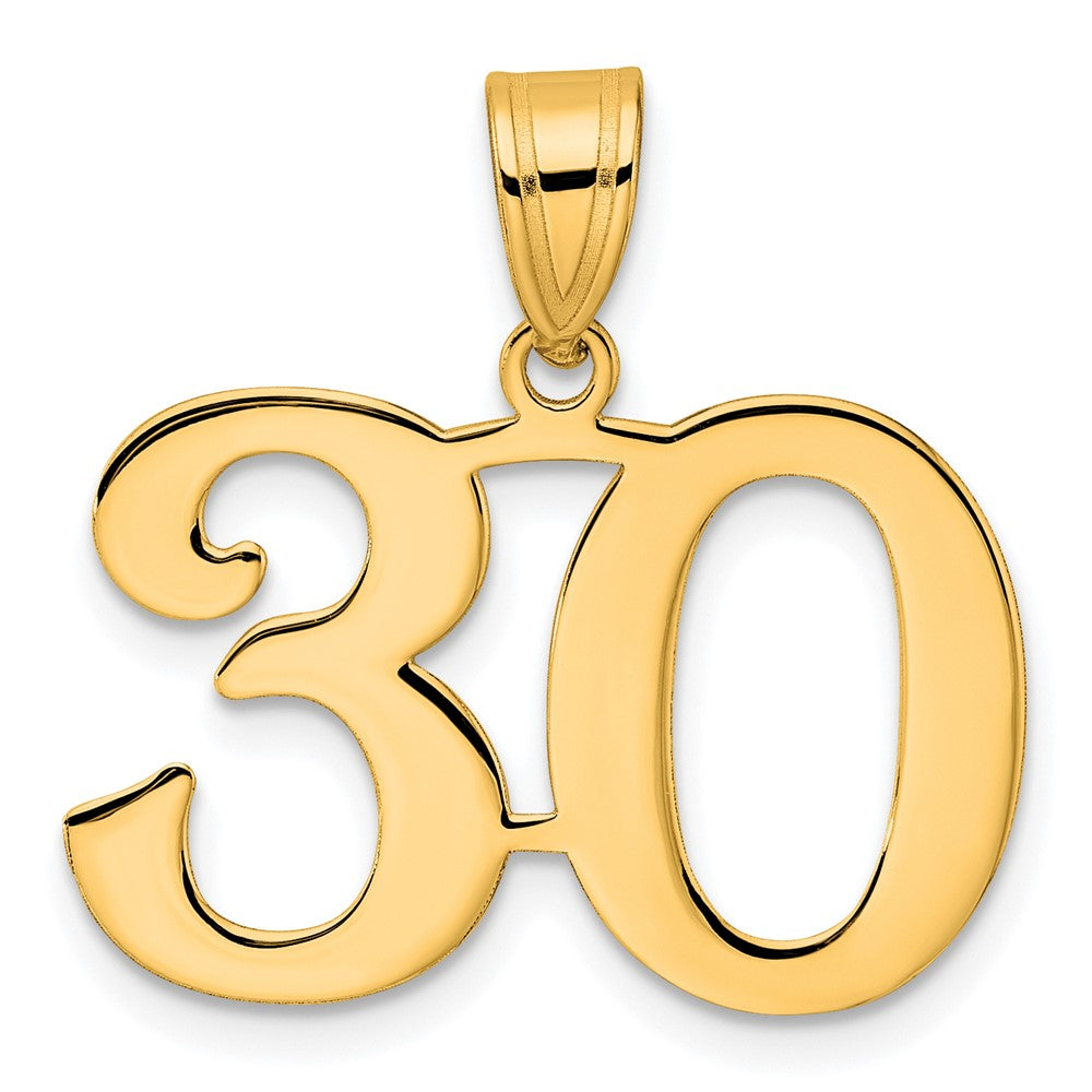 14k Polished Number 30 Pendant