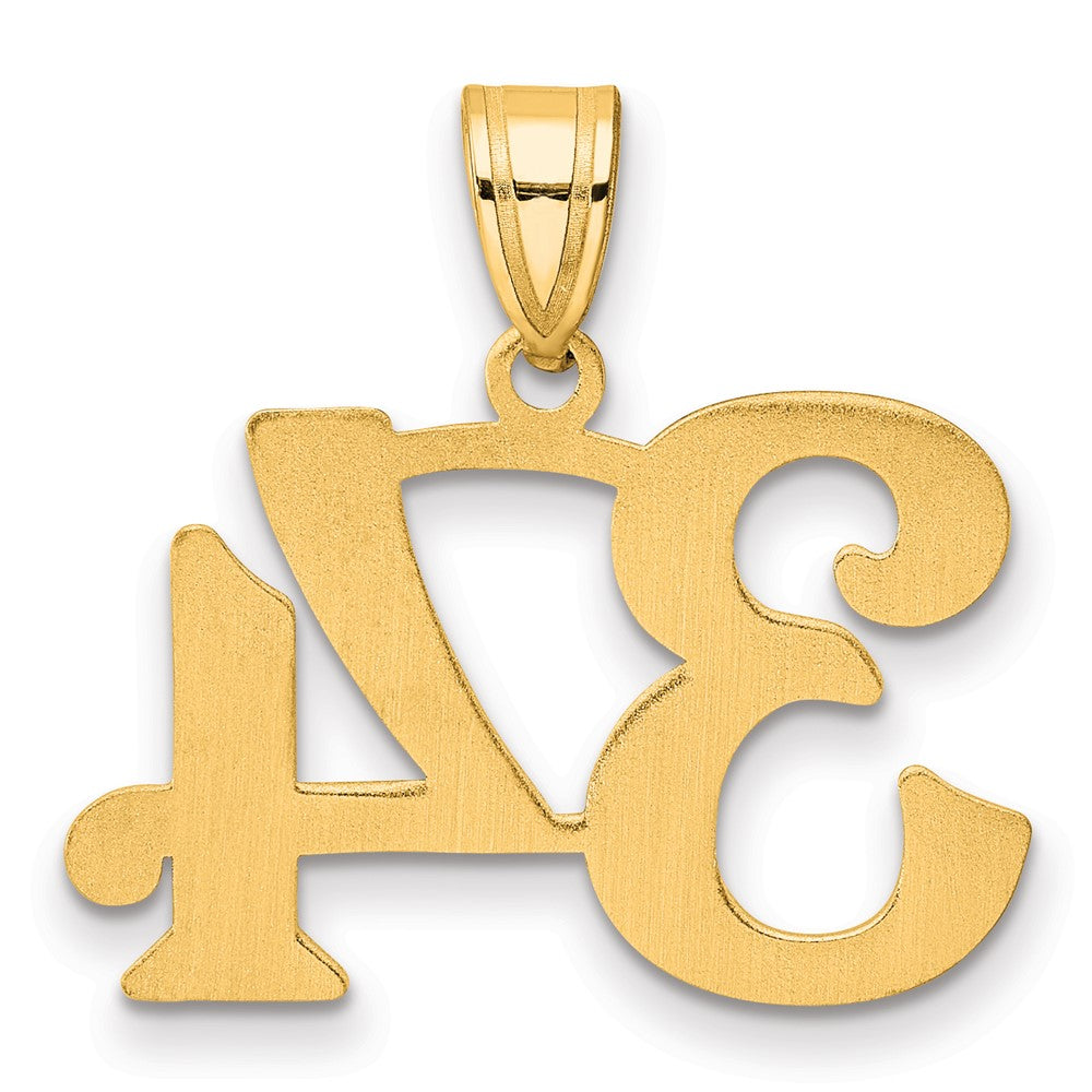 14k Polished Number 34 Pendant