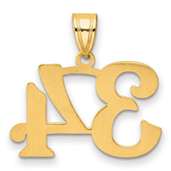 14k Polished Number 34 Pendant