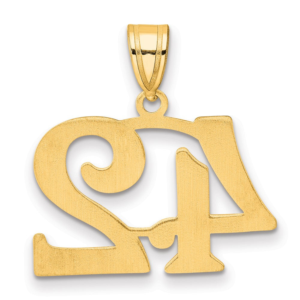 14k Polished Number 42 Pendant