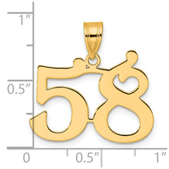 14k Polished Number 58 Pendant