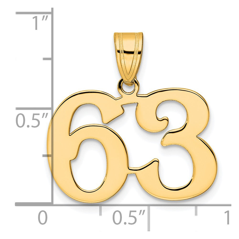 14k Polished Number 63 Pendant