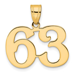 14k Polished Number 63 Pendant