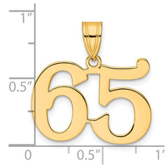 14k Polished Number 65 Pendant