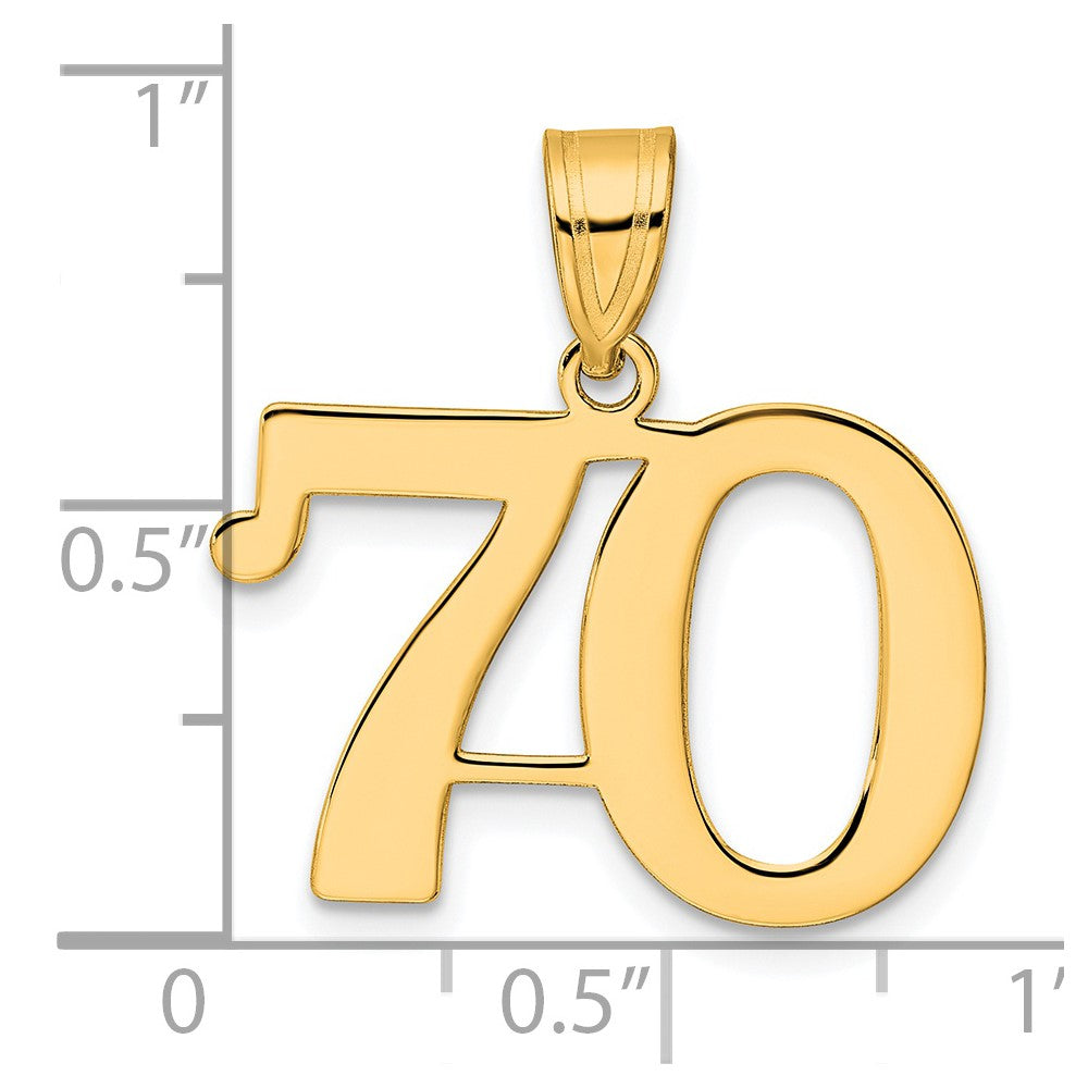 14k Polished Number 70 Pendant