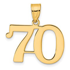 14k Polished Number 70 Pendant