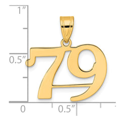 14k Polished Number 79 Pendant