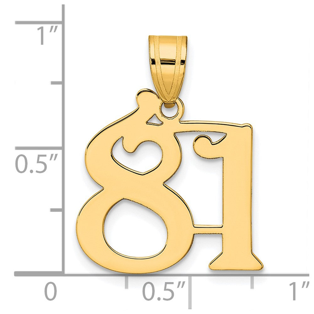 14k Polished Number 81 Pendant