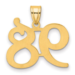 14k Polished Number 98 Pendant