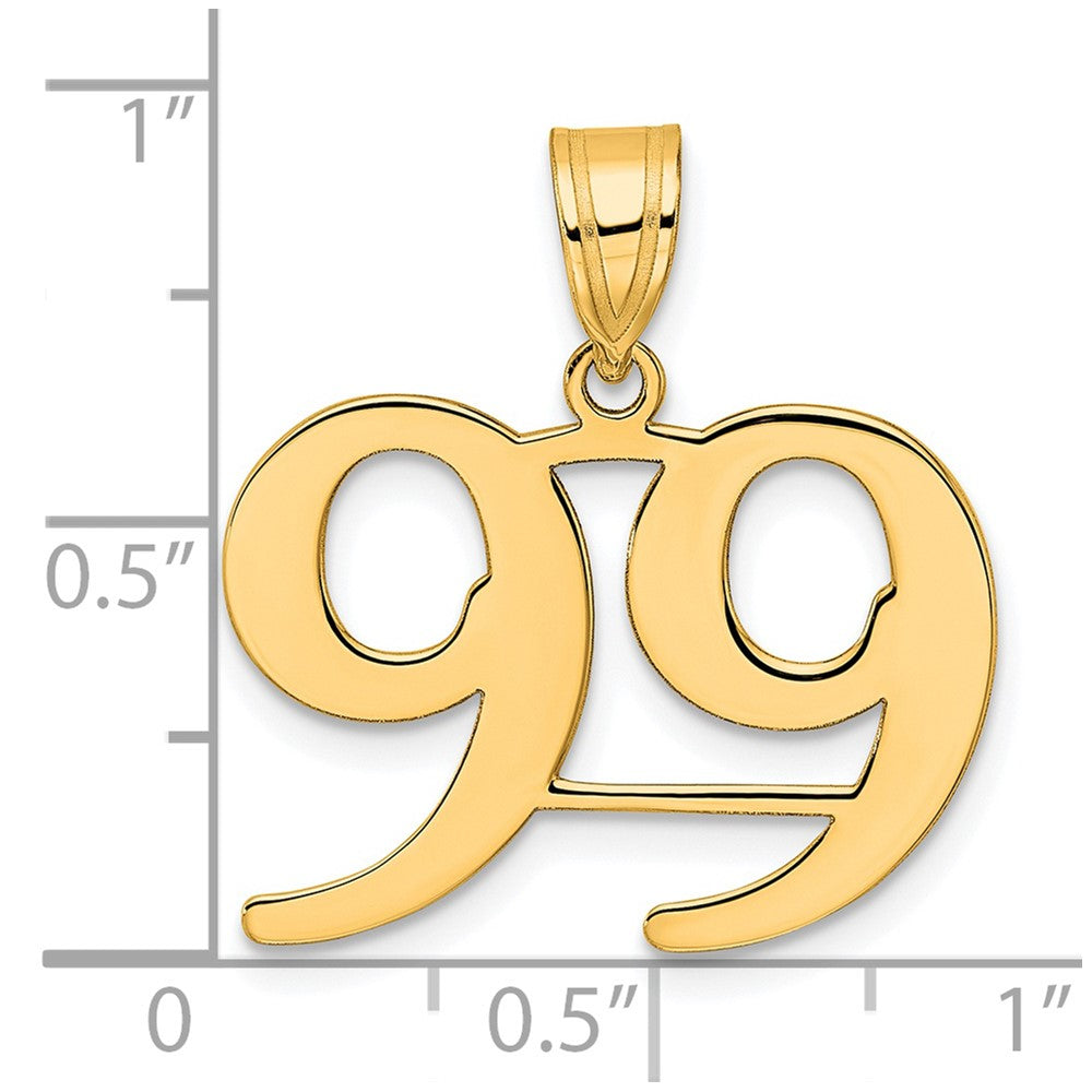 14k Polished Number 99 Pendant