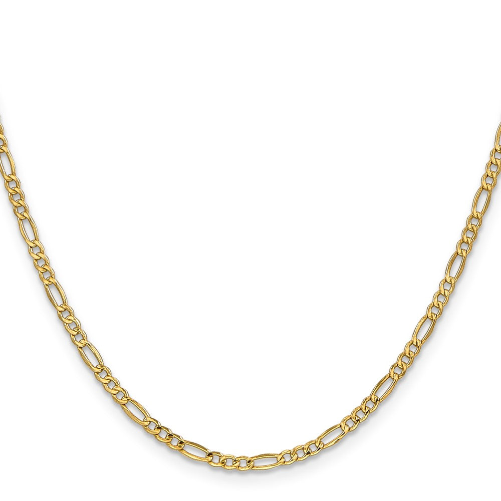 14K 30 inch 2.5mm Semi-Solid Figaro with Lobster Clasp Chain