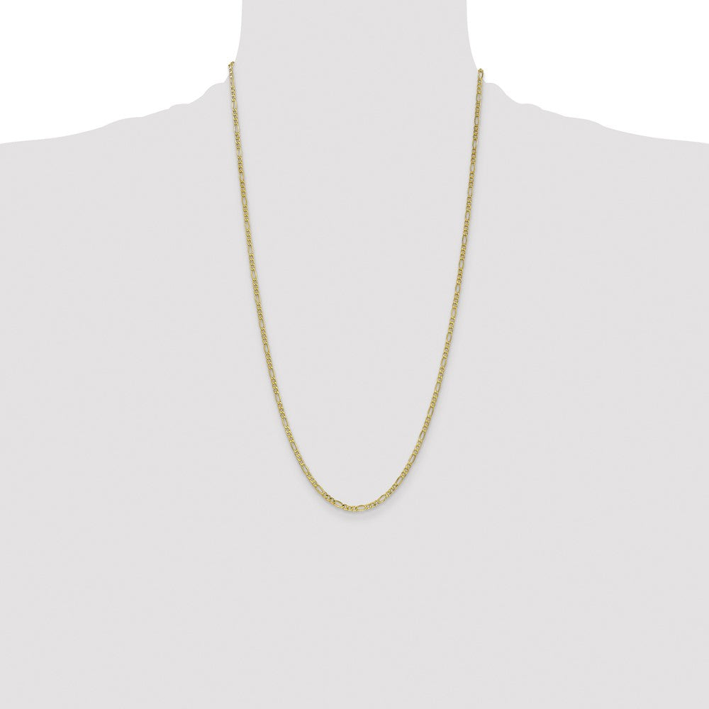 14K 26 inch 2.5mm Semi-Solid Figaro with Lobster Clasp Chain