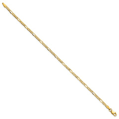 14K 10 inch 2.5mm Semi-Solid Figaro with Lobster Clasp Anklet
