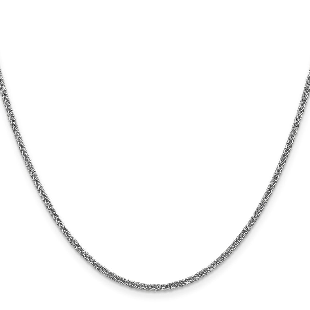 14K White Gold 18 inch 2mm Semi-Solid 3-Wire Wheat with Lobster Clasp Chain