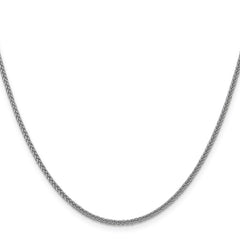 14K White Gold 18 inch 2mm Semi-Solid 3-Wire Wheat with Lobster Clasp Chain