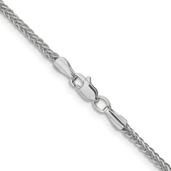 14K White Gold 22 inch 2mm Semi-Solid 3-Wire Wheat with Lobster Clasp Chain