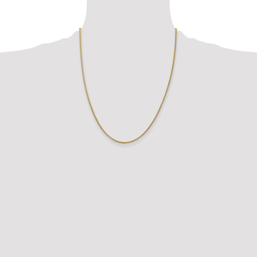 14K 22 inch 1.55mm Semi-Solid Wheat with Lobster Clasp Chain