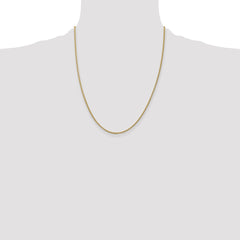 14K 22 inch 1.55mm Semi-Solid Wheat with Lobster Clasp Chain