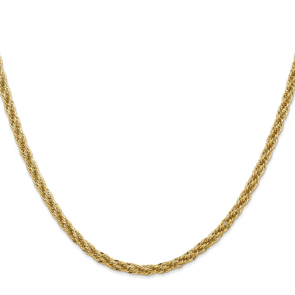 14K 24 inch 3.3mm Diamond-cut Semi Solid with Lobster Clasp Chain