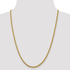 14K 24 inch 3.3mm Diamond-cut Semi Solid with Lobster Clasp Chain