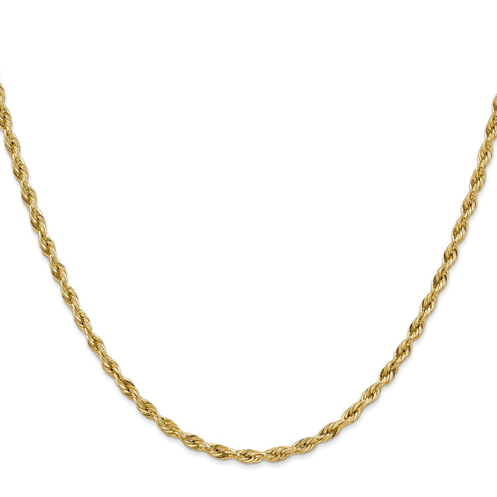 14K 22 inch 3mm Semi Solid Rope with Lobster Clasp Chain