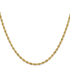 14K 24 inch 3mm Semi Solid Rope with Lobster Clasp Chain