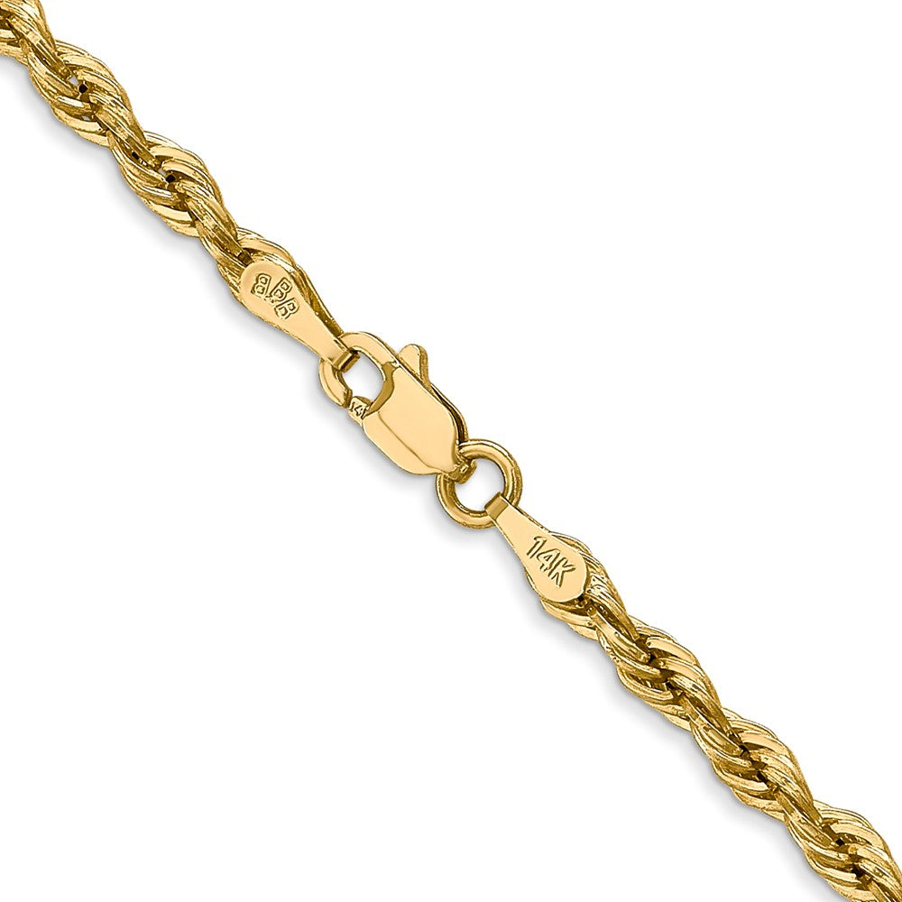 14K 26 inch 3mm Semi Solid Rope with Lobster Clasp Chain