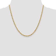 14K 20 inch 3mm Semi Solid Rope with Lobster Clasp Chain