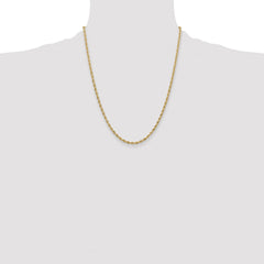 14K 22 inch 3mm Semi Solid Rope with Lobster Clasp Chain