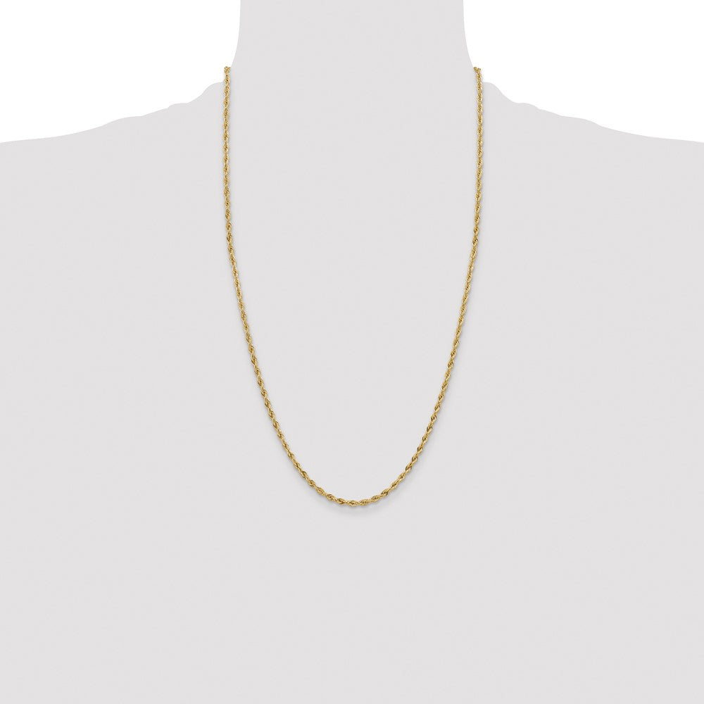 14K 26 inch 3mm Semi Solid Rope with Lobster Clasp Chain