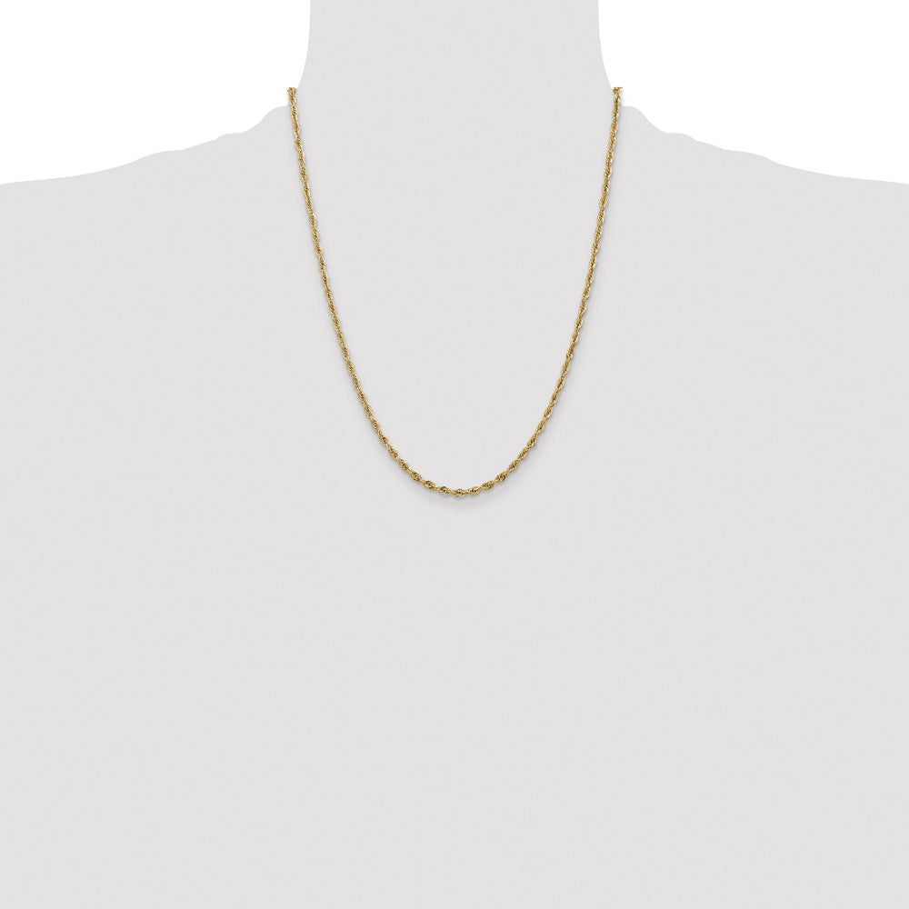 14K 22 inch 2.8mm Semi Solid Rope with Lobster Clasp Chain