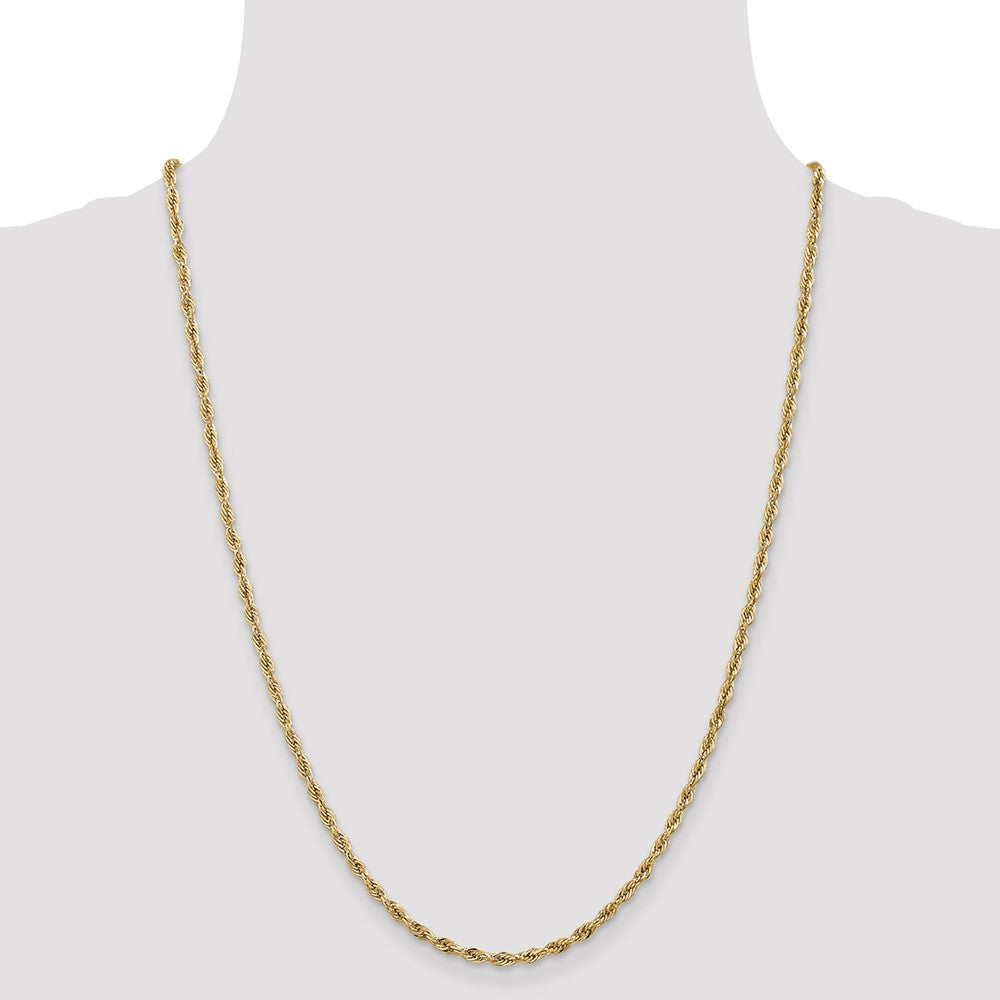 14K 24 inch 2.8mm Semi Solid Rope with Lobster Clasp Chain