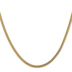 14K 26 inch 3mm Semi-Solid Franco with Fancy Lobster Clasp Chain