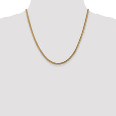 14K 20 inch 3mm Semi-Solid Franco with Fancy Lobster Clasp Chain