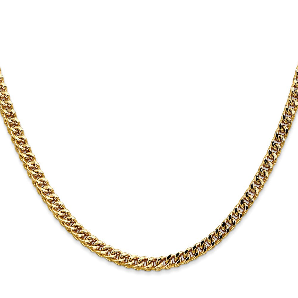 14K 24 inch 3.7mm Semi-Solid Franco with Fancy Lobster Clasp Chain