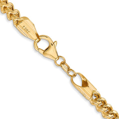 14K 24 inch 3.7mm Semi-Solid Franco with Fancy Lobster Clasp Chain