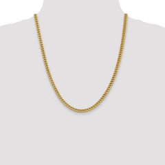 14K 22 inch 4.5mm Semi-Solid Franco with Fancy Lobster Clasp Chain