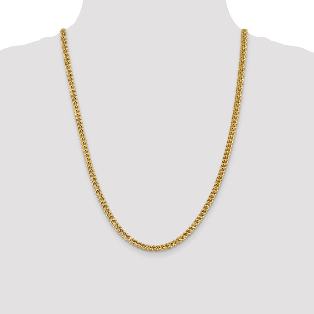 14K 24 inch 4.5mm Semi-Solid Franco with Fancy Lobster Clasp Chain