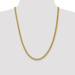 14K 24 inch 4.5mm Semi-Solid Franco with Fancy Lobster Clasp Chain