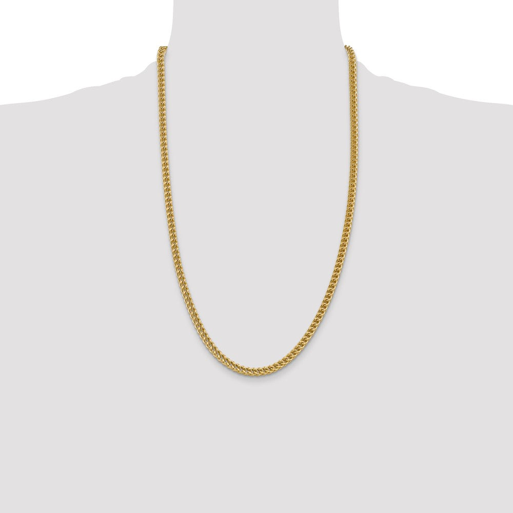 14K 26 inch 4.5mm Semi-Solid Franco with Fancy Lobster Clasp Chain