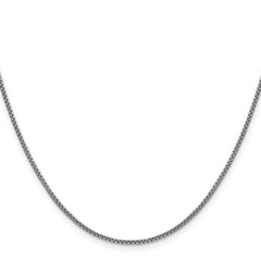 14K White Gold 28 inch 1.5mm Semi-Solid Round Box with Lobster Clasp Chain