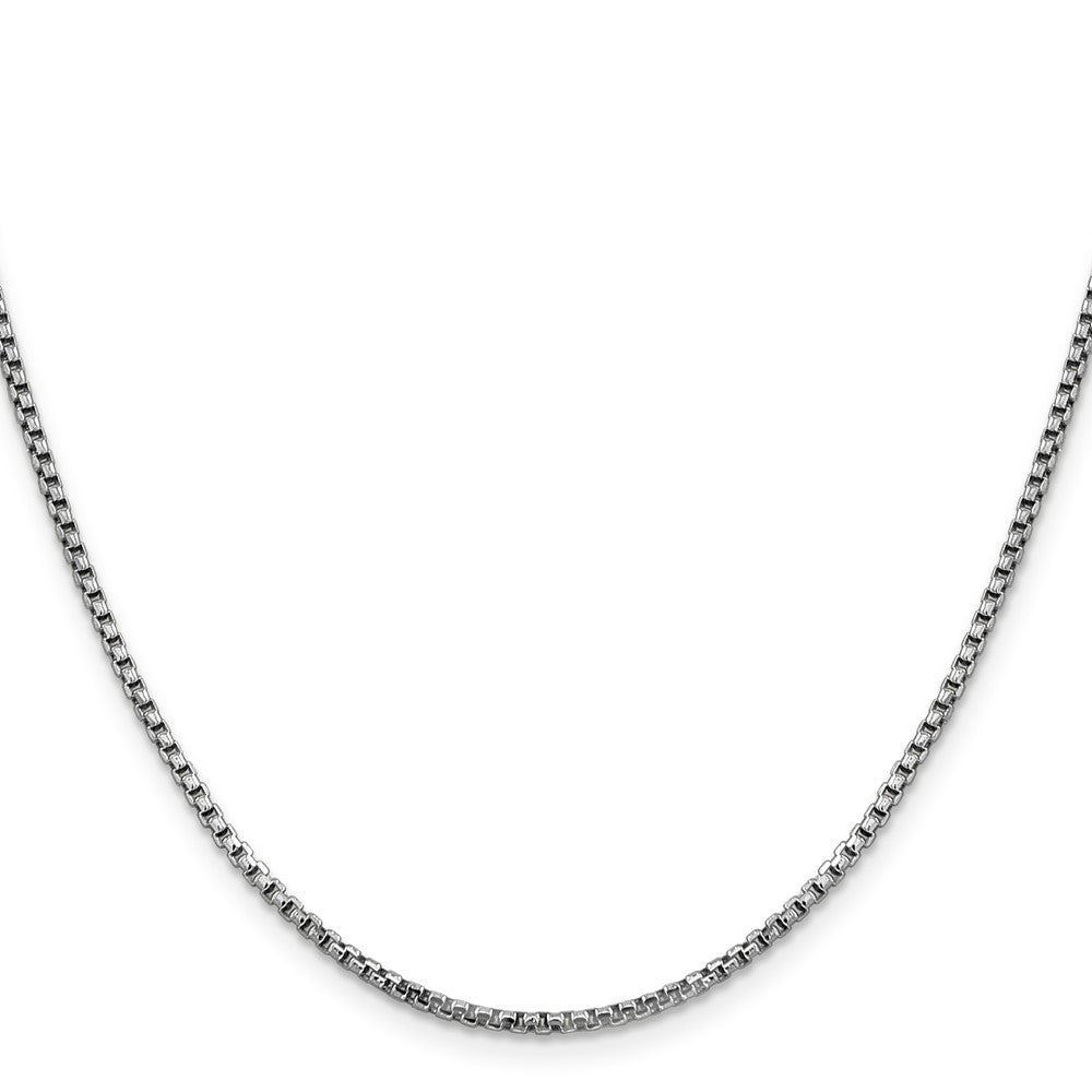 14K White Gold 22 inch 1.75mm Semi-Solid Round Box with Lobster Clasp Chain