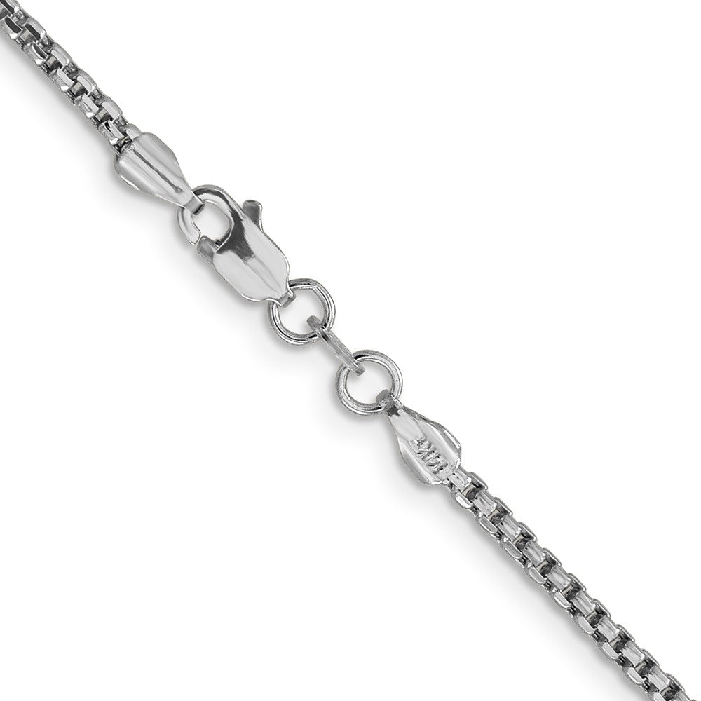 14K White Gold 26 inch 1.75mm Semi-Solid Round Box with Lobster Clasp Chain