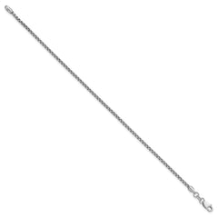 14K White Gold 8 inch 1.75mm Semi-Solid Round Box with Lobster Clasp Bracelet